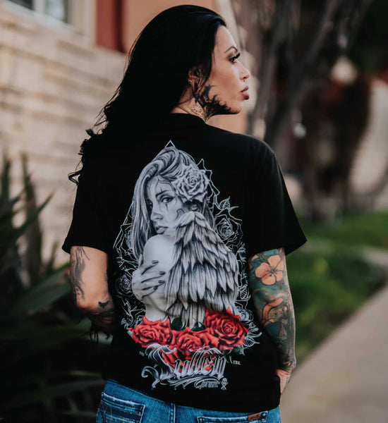Sullen Rose Angel Tee Black | Factory Edge