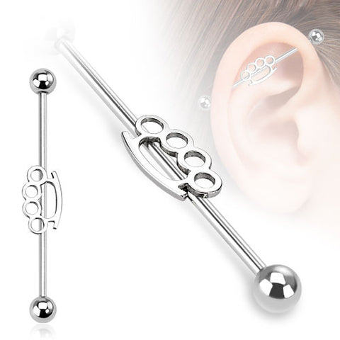Brassknuckle Industrial Barbell 316L Surgical Steel