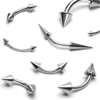 Spikes 316L Surgical Steel Curved Barbell