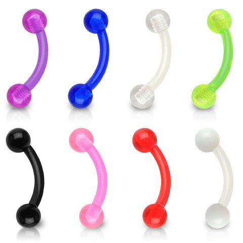 Acrylic Flexible Eyebrow Curve w/ Acrylic Ball