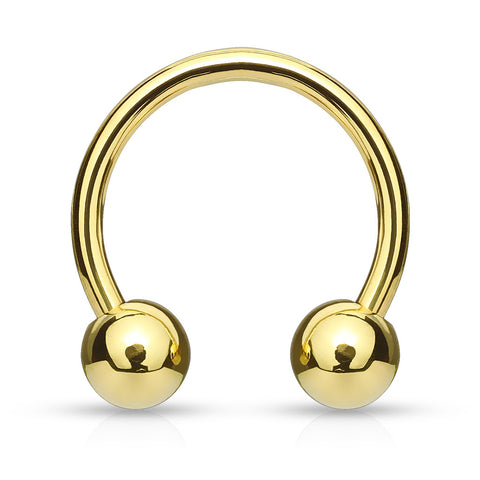 Gold Plated Over 316L Surgical Steel Horseshoe/Circular Barbells