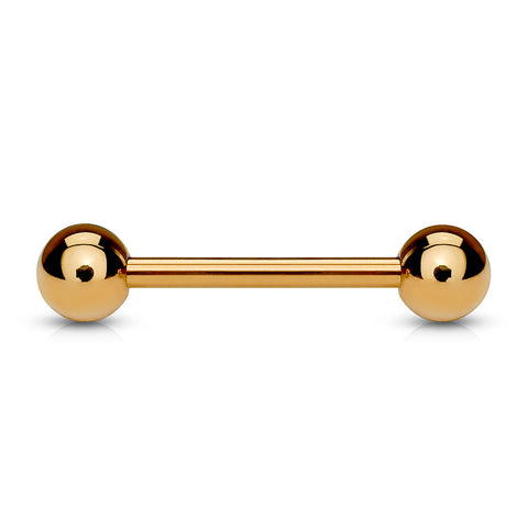 Basic Straight Barbell Rose Gold IP Over 316L Surgical Steel