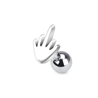 Middle Finger Tragus/Cartilage Piercing Stud 316L Surgical Steel