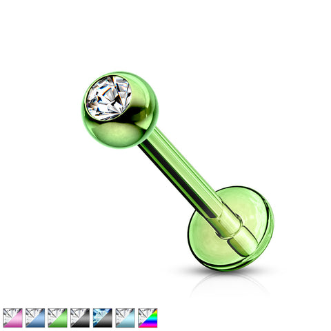 Press Fit Gem Balls Titanium IP Over 316L Surgical Stainless Steel Labret & Monroe