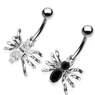 CZ Spider Navel Barbell