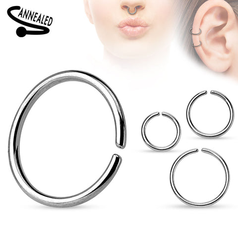 316L Surgical Steel Annealed and Rounded Ends Cut Ring