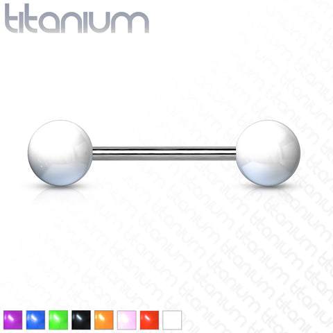 Solid Colored Acrylic Ball Grade 23 Solid Titanium Barbell