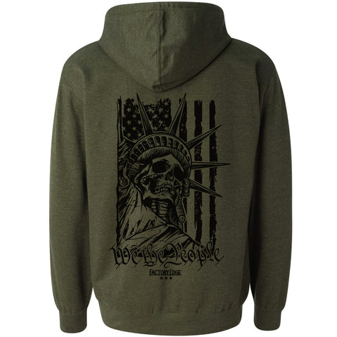 Factory Edge Mens Liberty Pull Over Hoody Army Heather