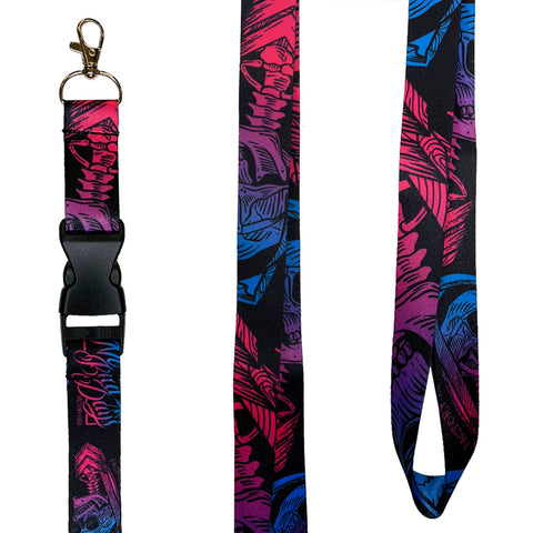 Factory Edge WWT Till Death Lanyard Black/Pink/Blue