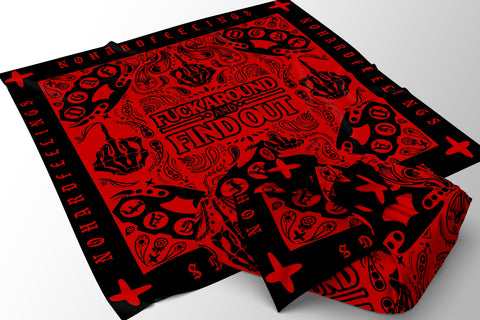 NHF DGAF FAFO Bandana Black/Red