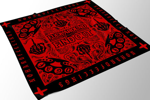 NHF DGAF FAFO Bandana Black/Red