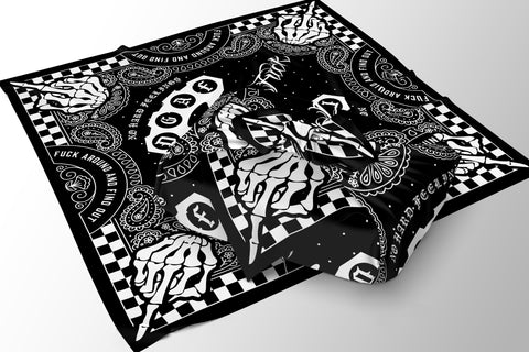 NHF DGAF Script Bandana Black/White