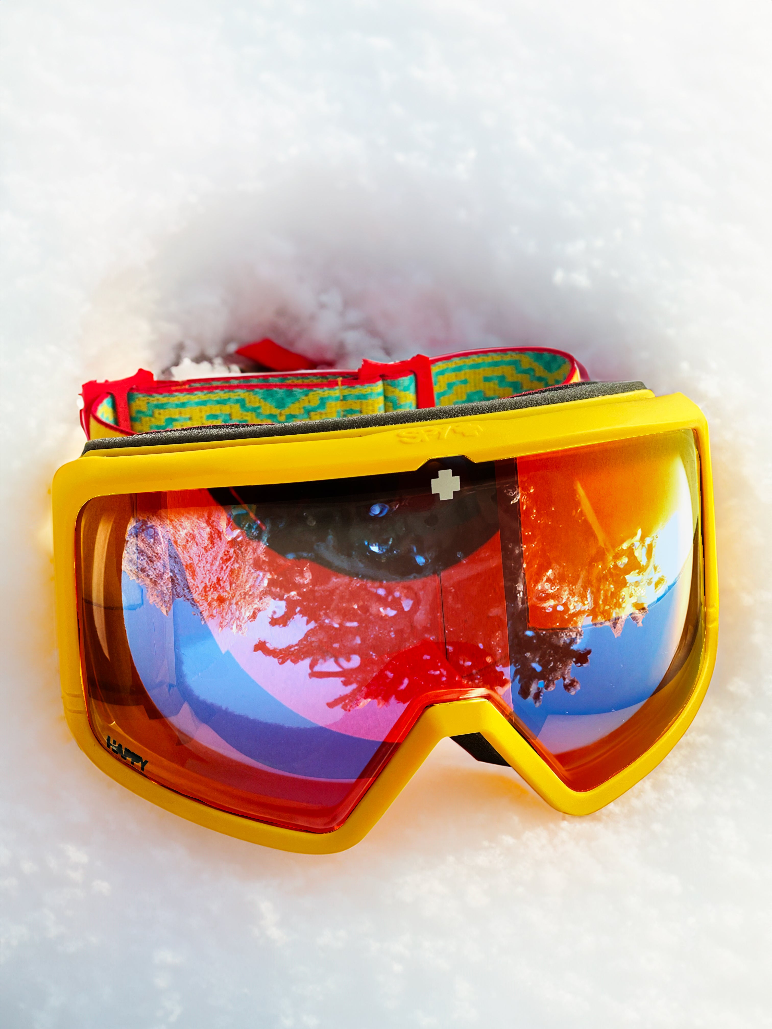 orange ski goggles Spy Optic Megalith Goggles New Mexico 2023 Yellow -Bronze with Red Mir
