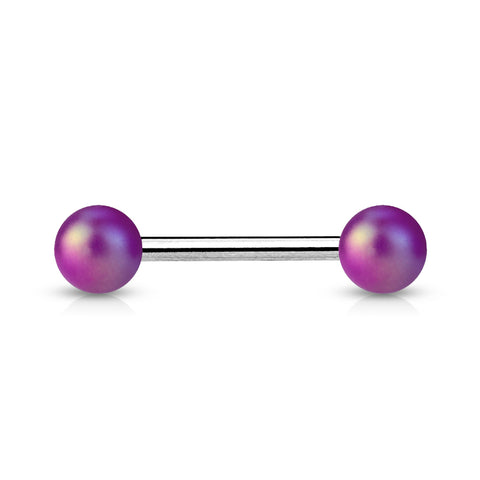 Matte Finish Pearlish Ball 316L Surgical Steel Barbell