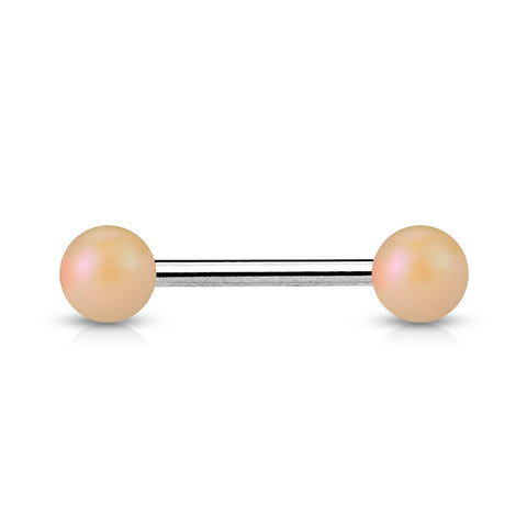 Matte Finish Pearlish Ball 316L Surgical Steel Barbell