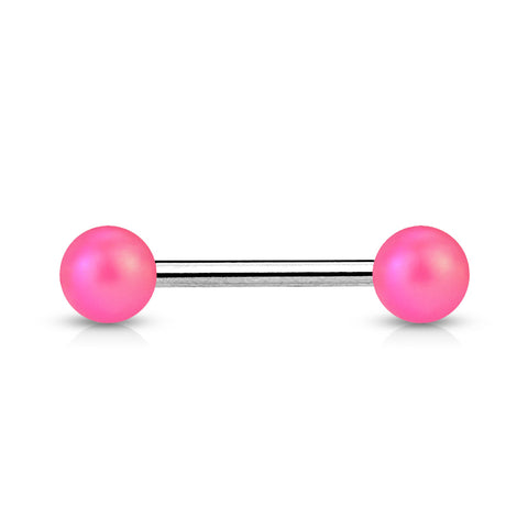Matte Finish Pearlish Ball 316L Surgical Steel Barbell