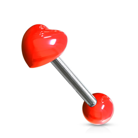 Heart Acrylic Top 316L Surgical Steel 14g Barbell
