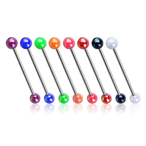Metallic Coated Acrylic Ball 316L Surgical Steel Industrial Barbell