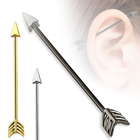 Arrow 316L Surgical Steel Industrial Barbell