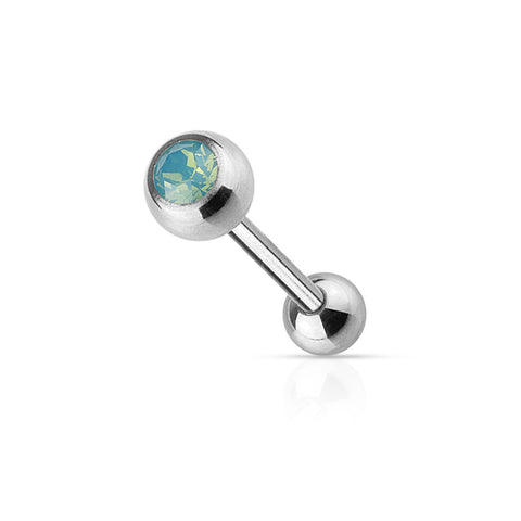 Opalite Gem Top 316L Surgical Steel Barbell
