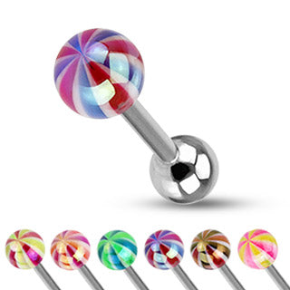 Metallic Coating Candy Ball Assorted Color 316L Surgical Steel Barbell