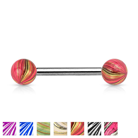 Multi Color Plated 316L Surgical Steel Balls and Extra Clear Electric Coated 316L Surgical Steel Barbell
