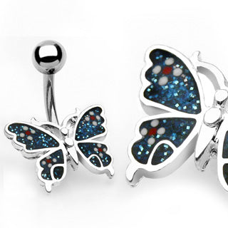 Colored Butterfly Navel Ring