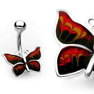 Colored Butterfly Navel Ring