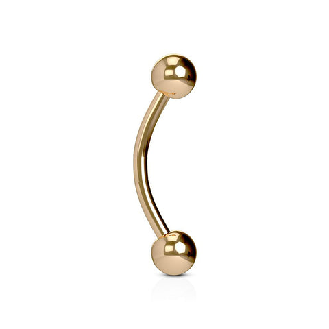 Basic Curved Barbell Rose Gold IP Over 316L Surgical Steel