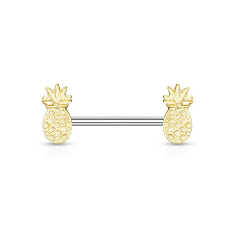 Pineapple Ends 316L Surgical Steel Barbell Nipple Rings