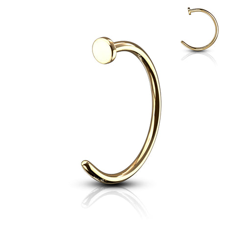 Nose Hoop Ring Gold IP Over 316L Surgical Steel