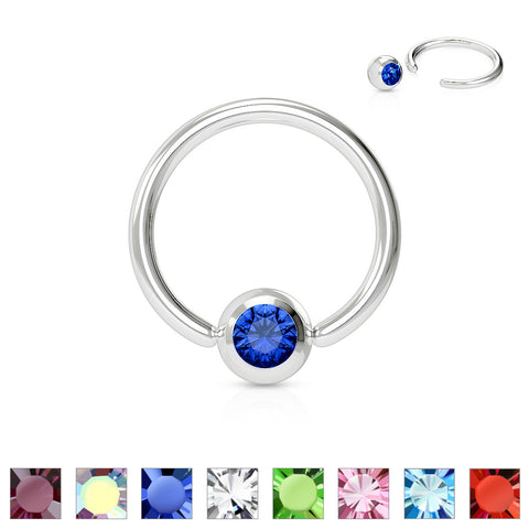 Press Fit Gem Ball 316L Surgical Steel Captive Bead Ring