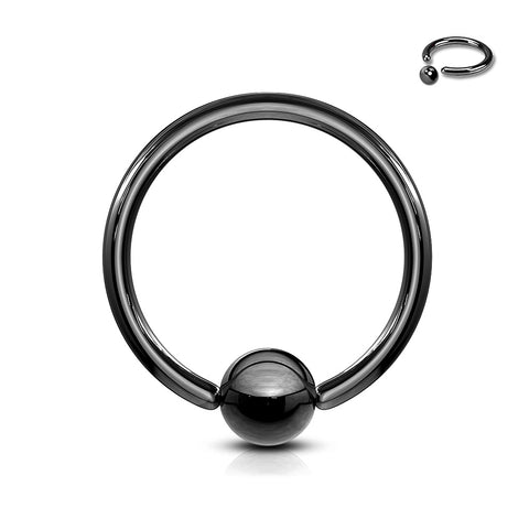 Captive Bead Ring Titanium Ion Plated Over 316L Surgical Stainless Steel