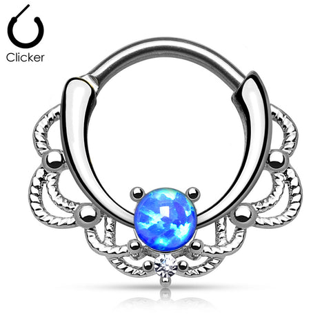 Lacey Single Opal Septum Clicker