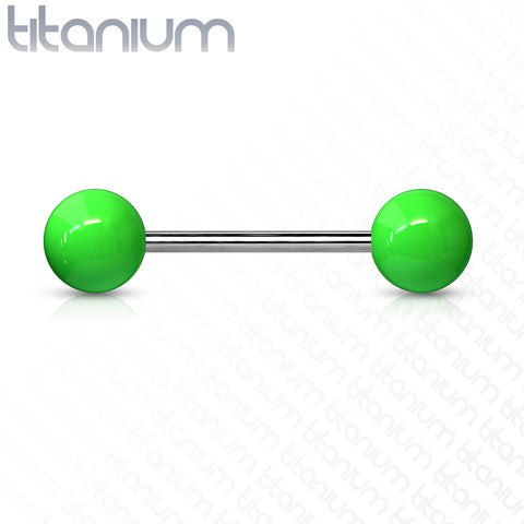 Solid Colored Acrylic Ball Grade 23 Solid Titanium Barbell