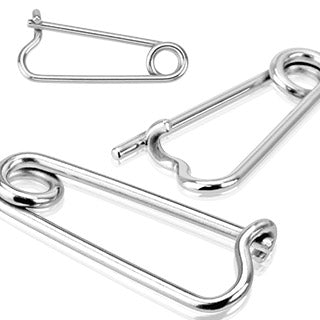 Safety Pin Nipple Ring/Ear 316L Surgical Steel