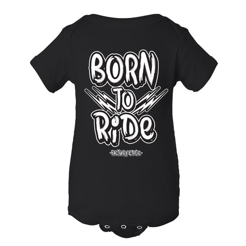 Factory Edge Infants Born to Ride Onesie Black