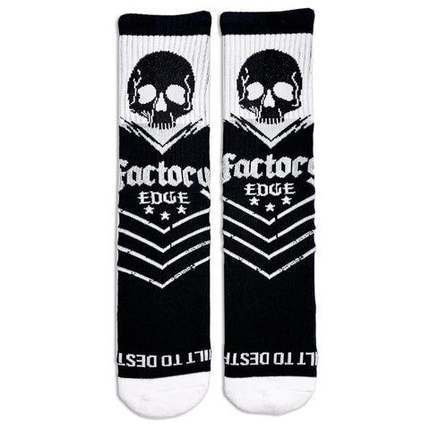 Factory Edge Mens BTD Socks Black/White One Size
