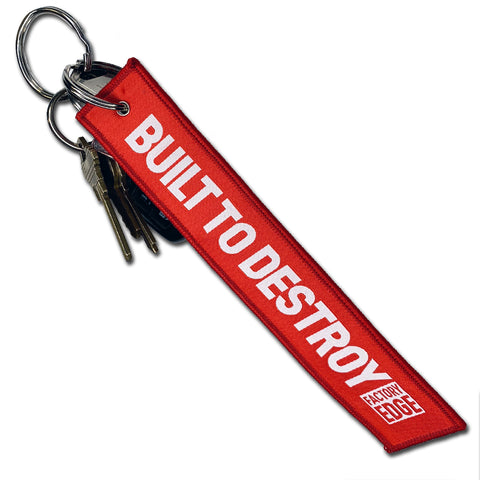 Factory Edge Built To Destroy Keytag Red One Size