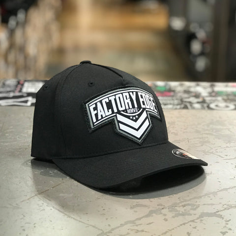 Factory Edge Mens Sarge Curved Flexfit Hat Black