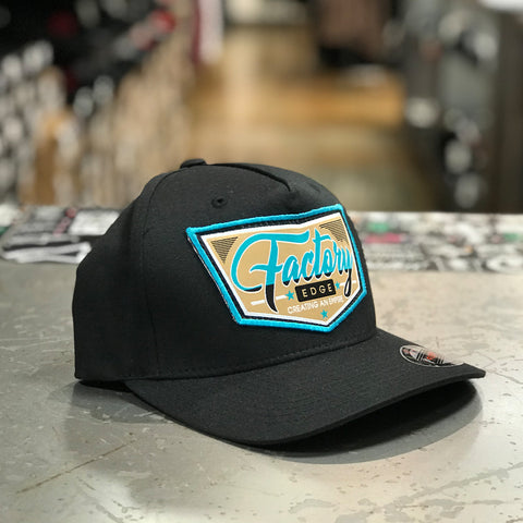 Factory Edge Mens Single Cab Curved Flexfit Hat Black